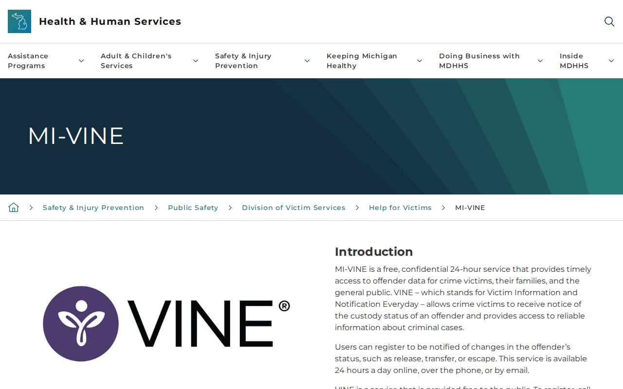Gogebic County MI-VINE inmate notification and custody alert information